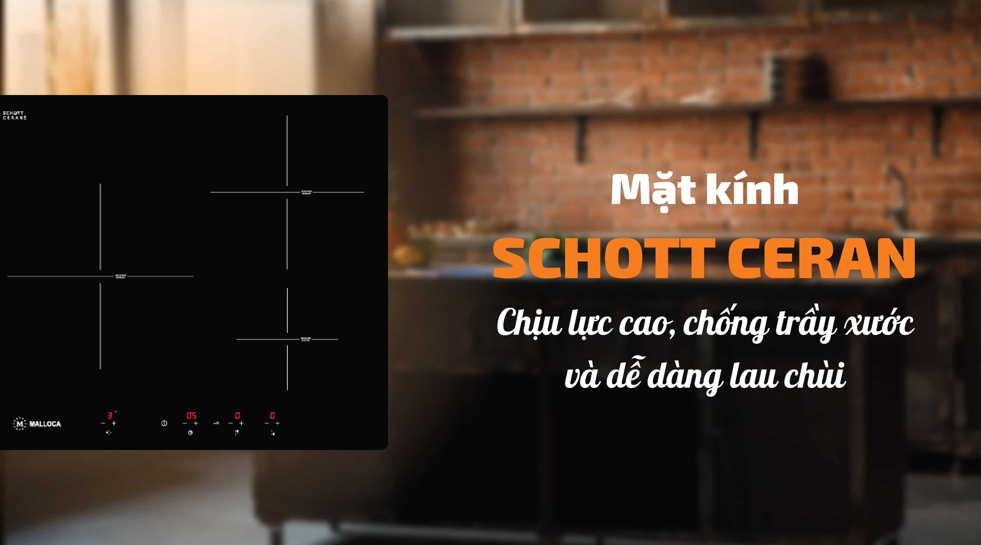 Bếp từ Malloca MI 593BN - Mặt kính Schott Ceran